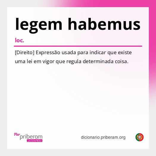 Significado de legem habemus
